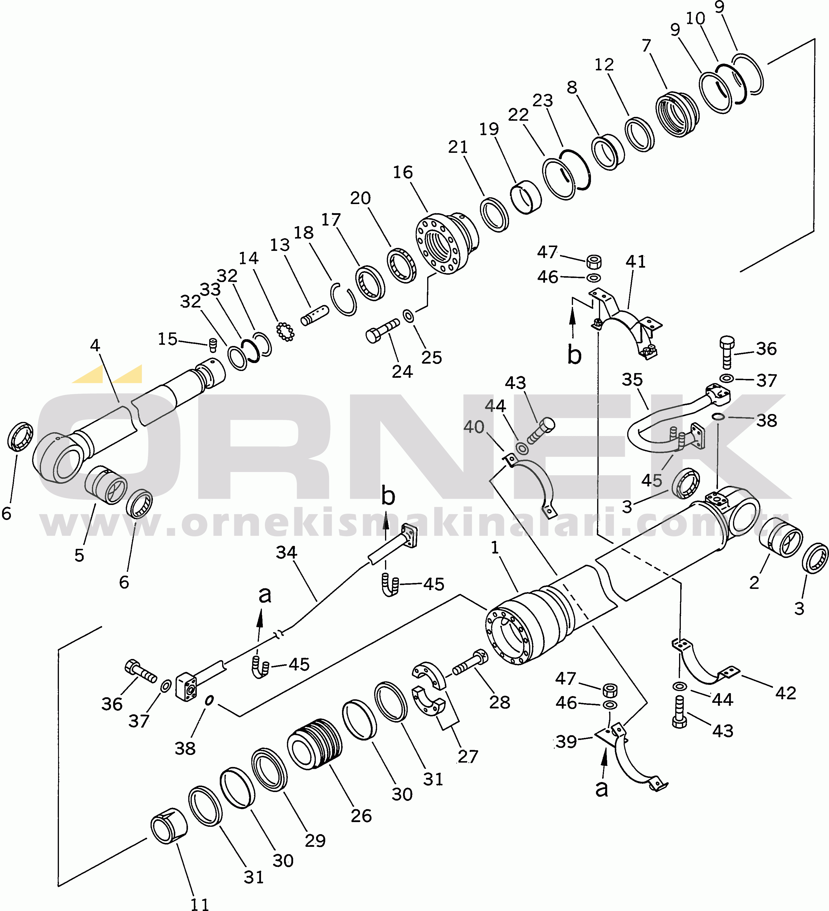Komatsu PC400LC-6 S/N 30001-UP ARM CYLINDER (FOR HEAVY DUTY BOOM)(#30001-31999)