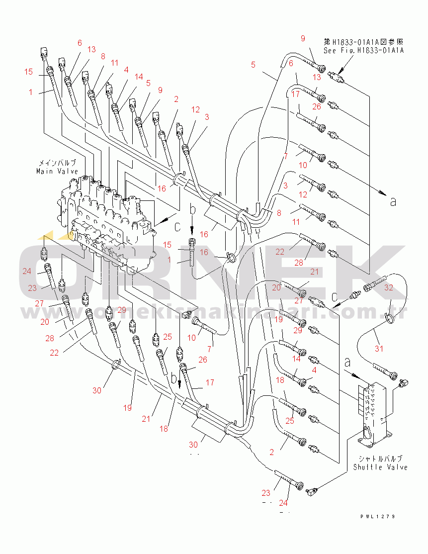 Komatsu PC400LC-6Z S/N 30001-UP PPC MAIN LINE (VALVE PPC LINE)(#32001-)