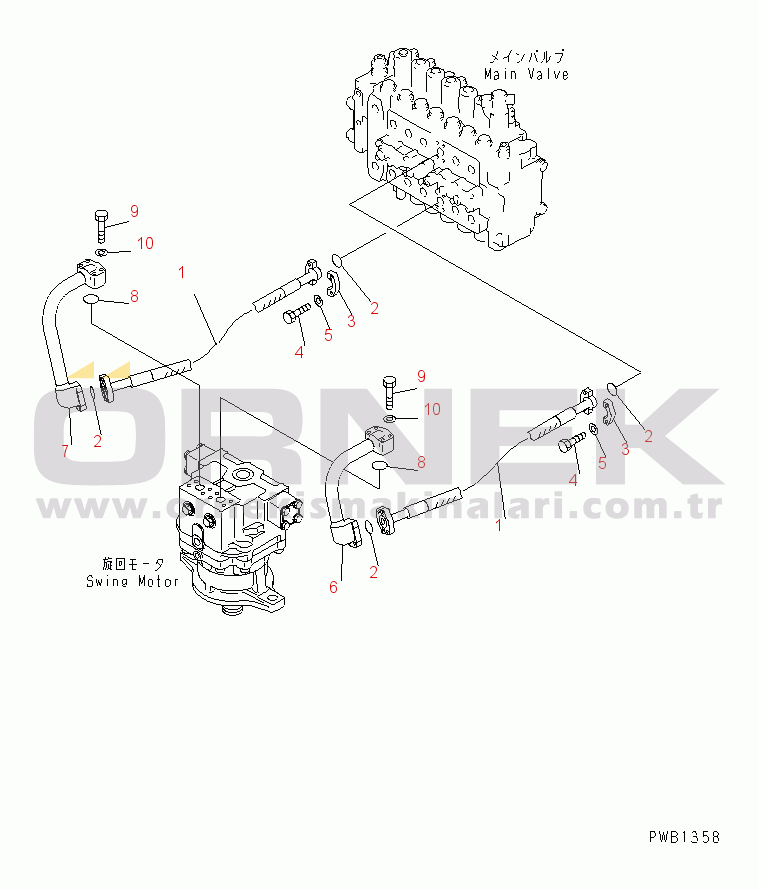Komatsu PC400LC-6 S/N 30001-UP (SAA6D125E-2 (Emission) Eng. Installed) SWING LINE