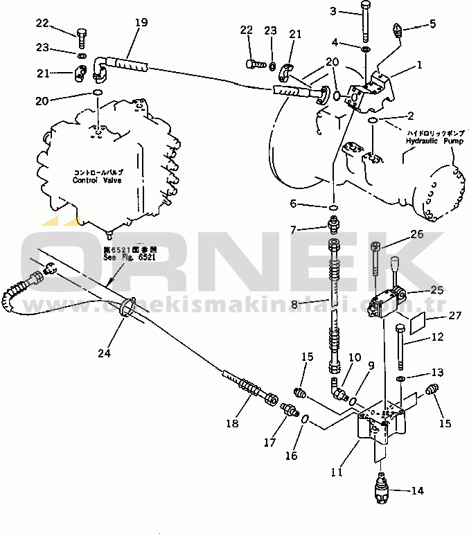 Komatsu PC400LC-3 S/N 11001-UP COUNTER WEIGHT REMOVER PIPING (2/2)