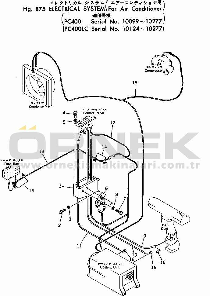 Komatsu PC400LC-1 S/N 10001-UP ELECTRICAL SYSTEM (FOR AIR CONDITIONER)(#10124-10277)