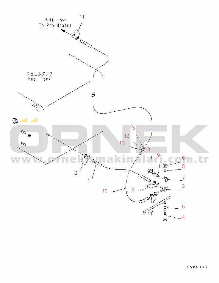Komatsu PC400LC-6Z S/N 30001-UP (-50cent. Stan.) PRE HEATER (FUEL)(#30249-)