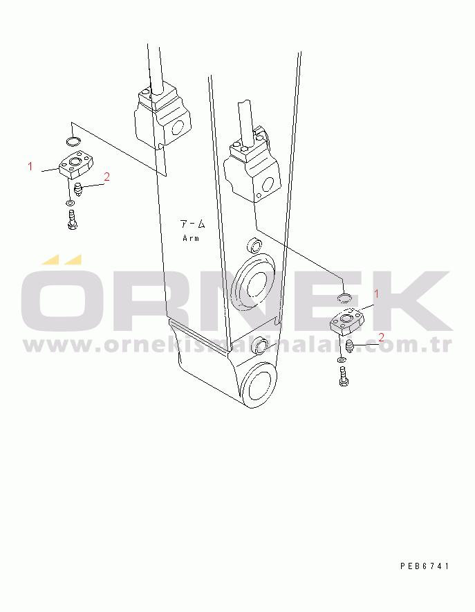 Komatsu PC400LC-7 S/N 50001-UP (Yurtdışı Versiyonu) BREAKER ADAPTER (FOR MATUDA)(#50001-50004)