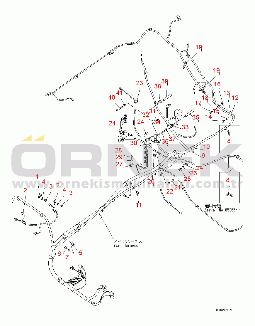 Komatsu PC400LC-7E0 S/N 60001-UP (ecot3, For EU) WIRING (MAIN HARNESS) (CLIP) (2/3)