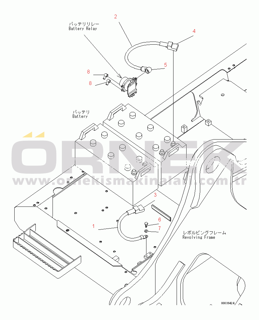 Komatsu PC400LC-7E0 S/N 60001-UP (ecot3, For EU) WIRING (BATTERY CASE)