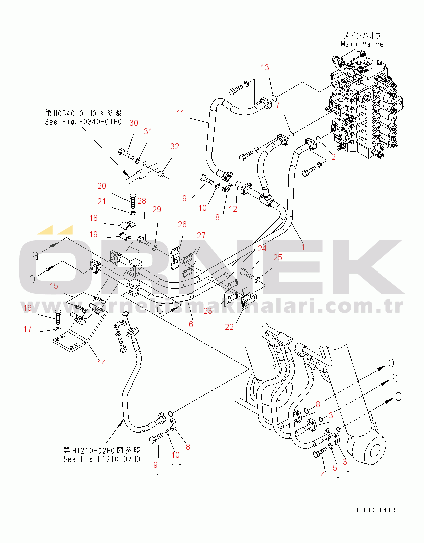 Komatsu PC400LC-7E0 S/N 60001-UP (ecot3, For EU) BOOM LINE (1/2)