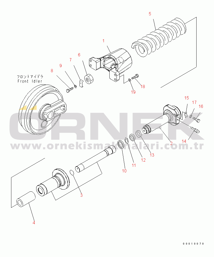 Komatsu PC400LC-7E0 S/N 60001-UP (ecot3, For EU) IDLER CUSHION