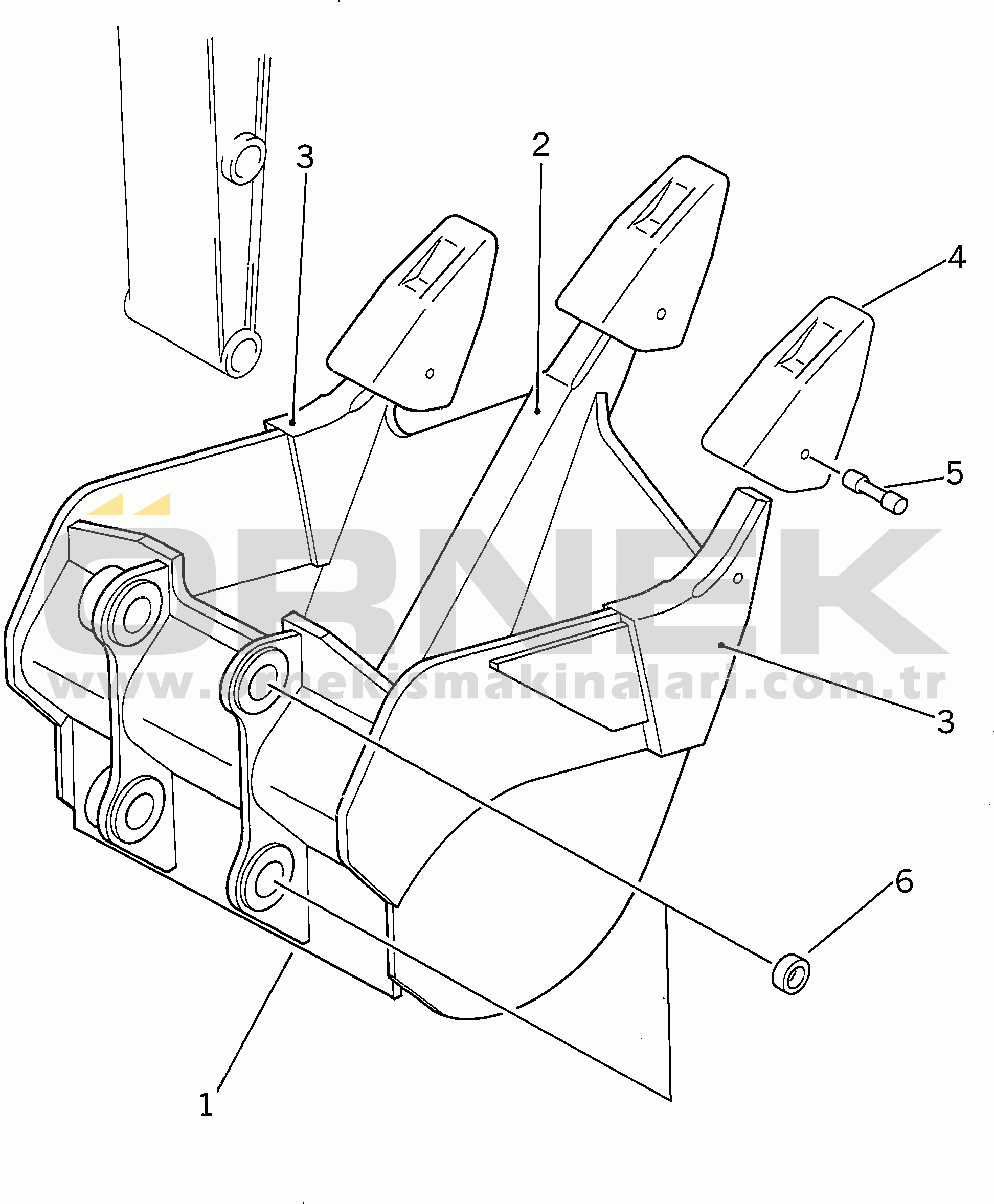 Komatsu PC400LC-7E0 S/N 60001-UP (ecot3, For EU) RIPPER BUCKET¤ 1.1M3¤ 1250MM