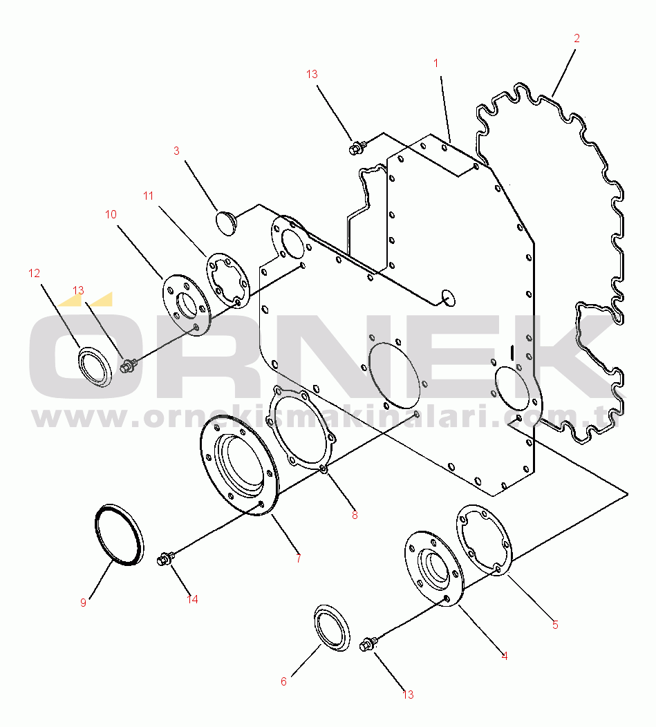 Komatsu PC400LC-6LC/HD-6LC S/N A80001-A83000 GEAR HOUSING COVER