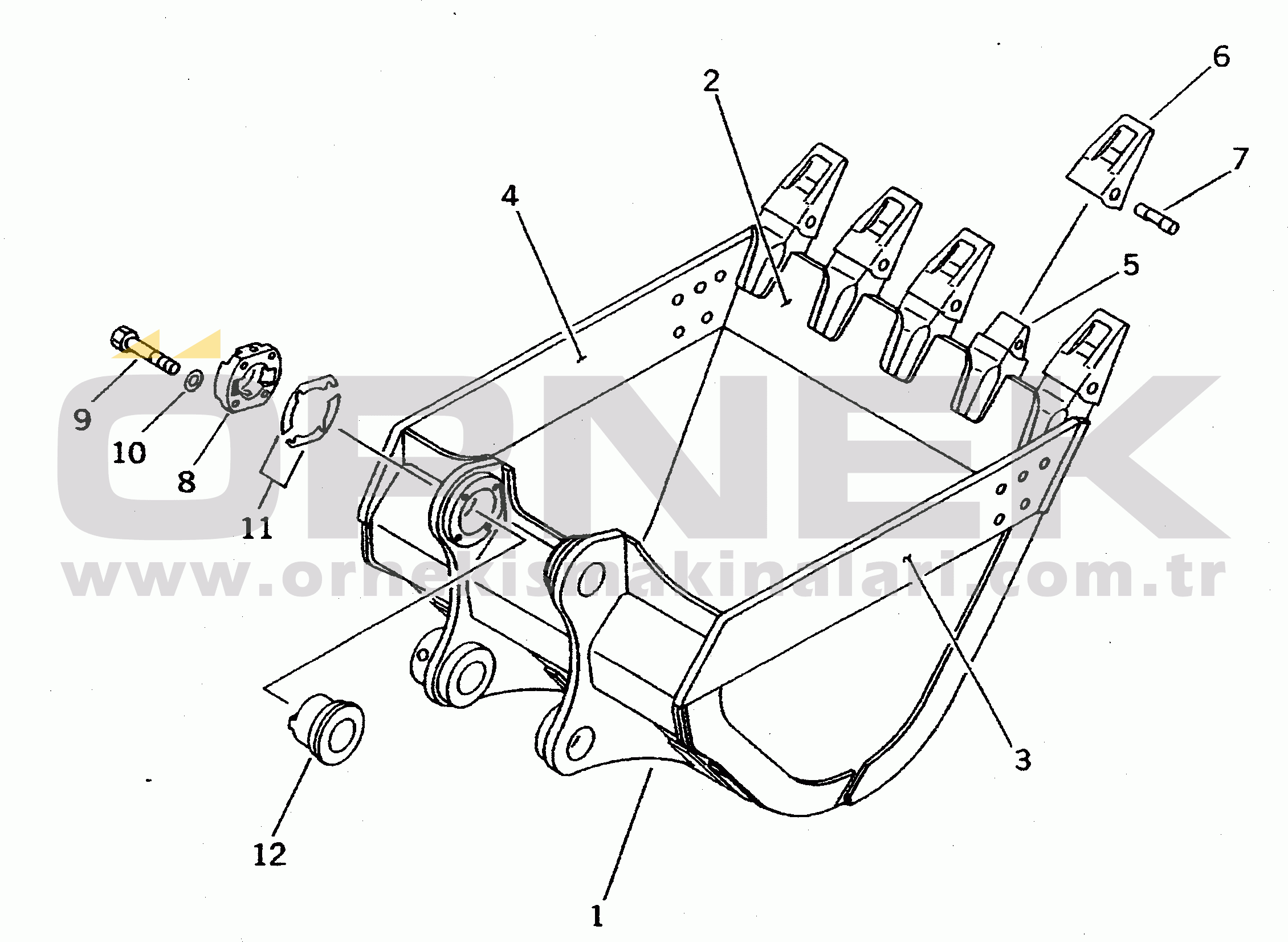 Komatsu PC400LC-5 S/N 20001-UP (Yurtdışı Versiyonu) BUCKET¤ 1.6M3¤ 1425MM (HORIZONTAL PIN TYPE)