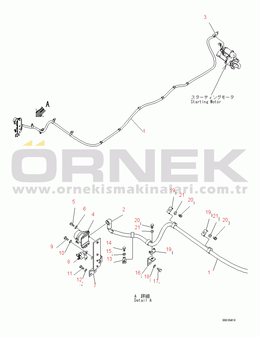 Komatsu PC400LC-7E0 S/N 60001-UP (ecot3) WIRING (STARTING HARNESS) (HARNESS AND CLIP)