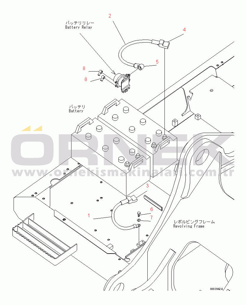 Komatsu PC400LC-7E0 S/N 60001-UP (ecot3) WIRING (BATTERY CASE)