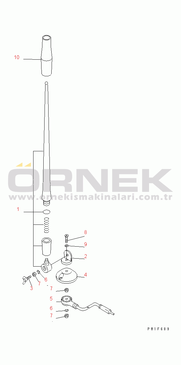 Komatsu PC400LC-7E0 S/N 60001-UP (ecot3) RUBBER ANTENNA(#60001-65364)