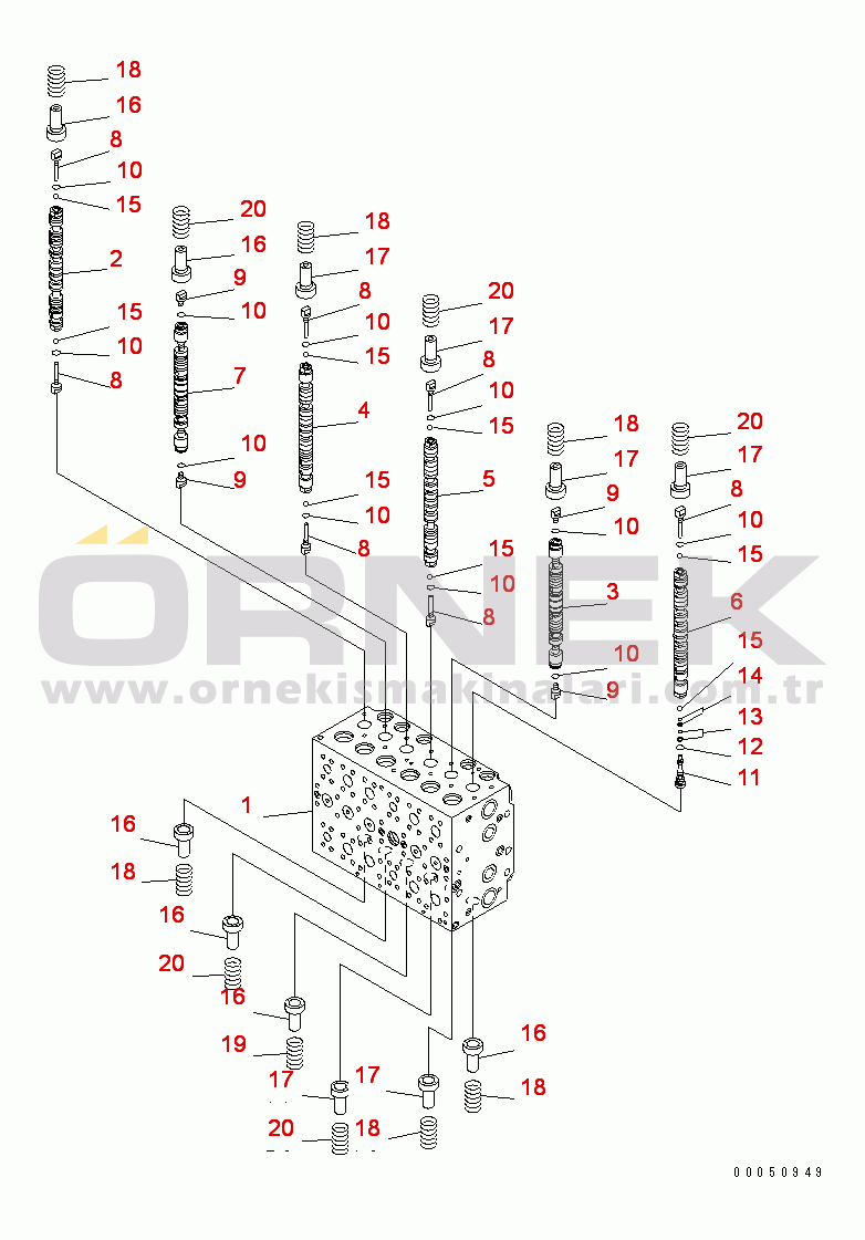Komatsu PC400LC-7E0 S/N 60001-UP (ecot3) MAIN VALVE (1-ACTUATOR) (1/23)(#60073-)