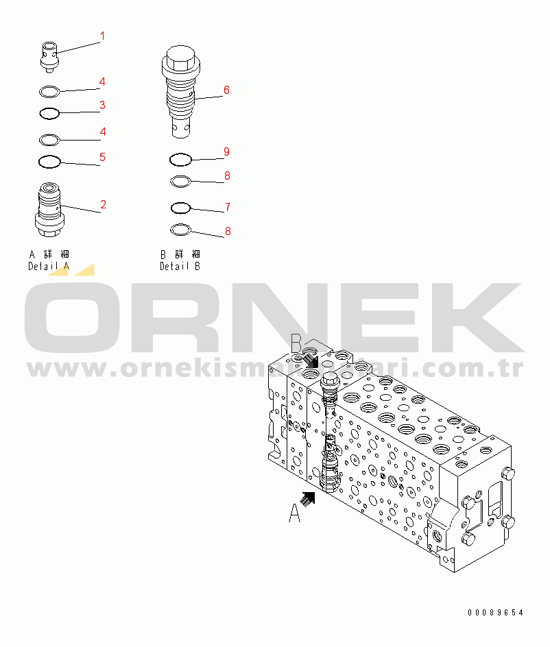 Komatsu PC400LC-7E0 S/N 60001-UP (ecot3) MAIN VALVE (1-ACTUATOR) (18/23)(#65365-)