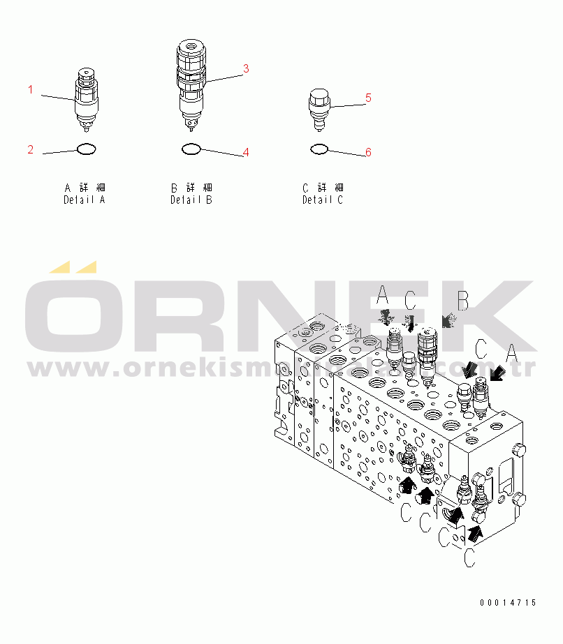 Komatsu PC400LC-7E0 S/N 60001-UP (ecot3) MAIN VALVE (1-ACTUATOR) (12/24) (WITH DRIFT PREVENTIVE)