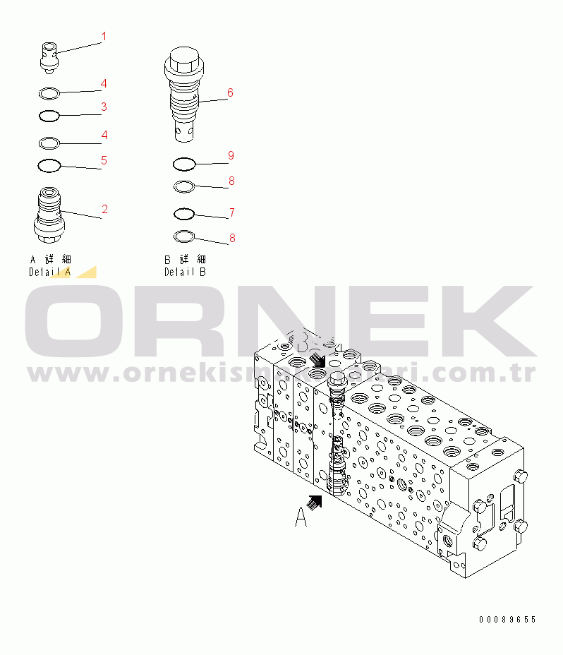 Komatsu PC400LC-7E0 S/N 60001-UP (ecot3) MAIN VALVE (2-ACTUATOR) (18/25)(#65365-)