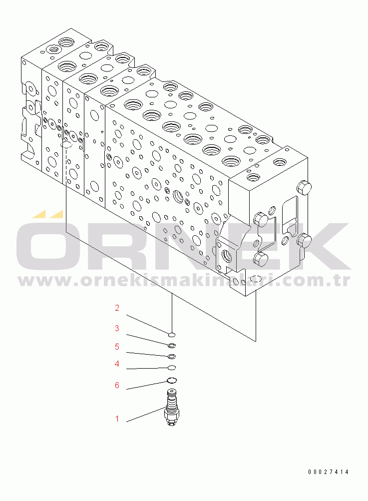 Komatsu PC400LC-7E0 S/N 60001-UP (ecot3) MAIN VALVE (2-ACTUATOR) (8/25) (FOR LOADER)