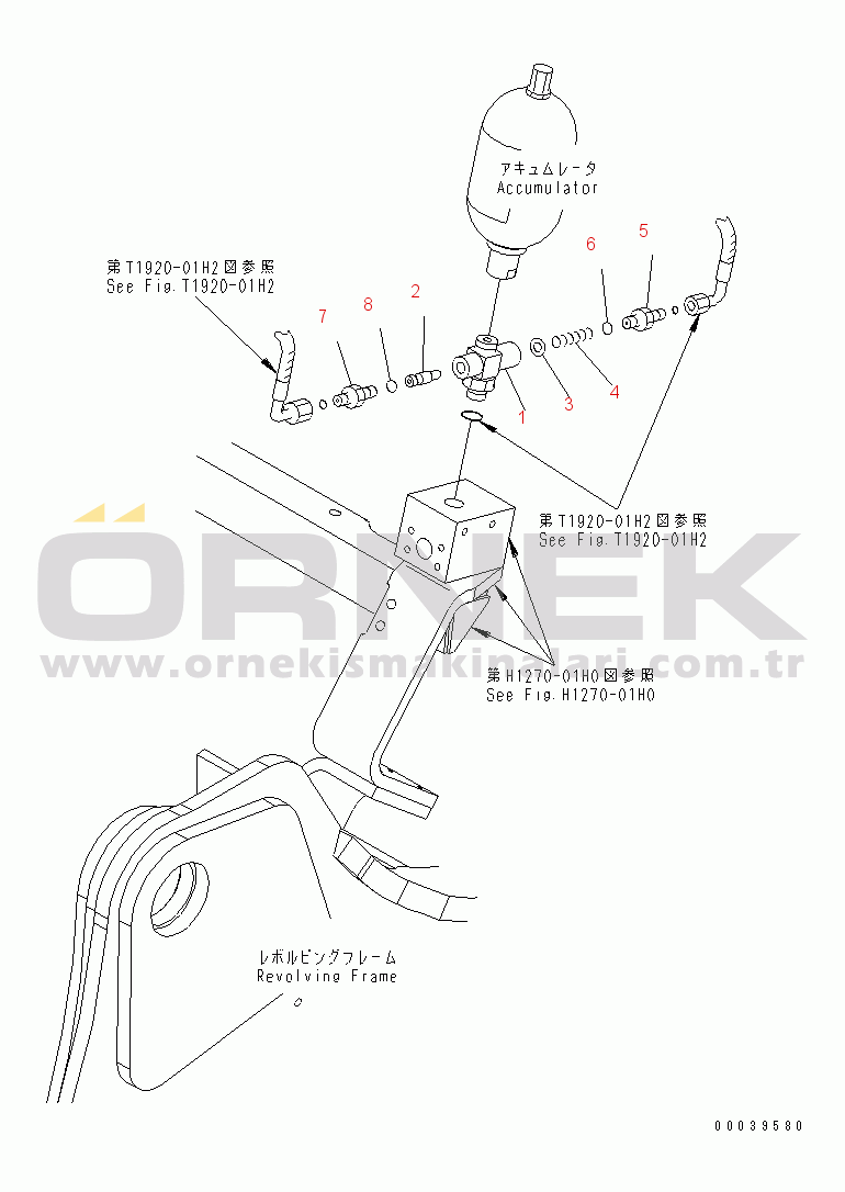 Komatsu PC400LC-7E0 S/N 60001-UP (ecot3) VALVE (FOR ACCUMULATOR)(#60001-65326)