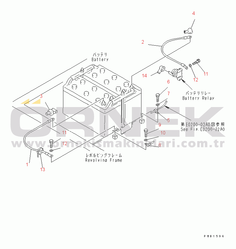 Komatsu PC400ST-6LC S/N 10001-UP WIRING (BATTERY CASE SIDE)(#10001-10004)