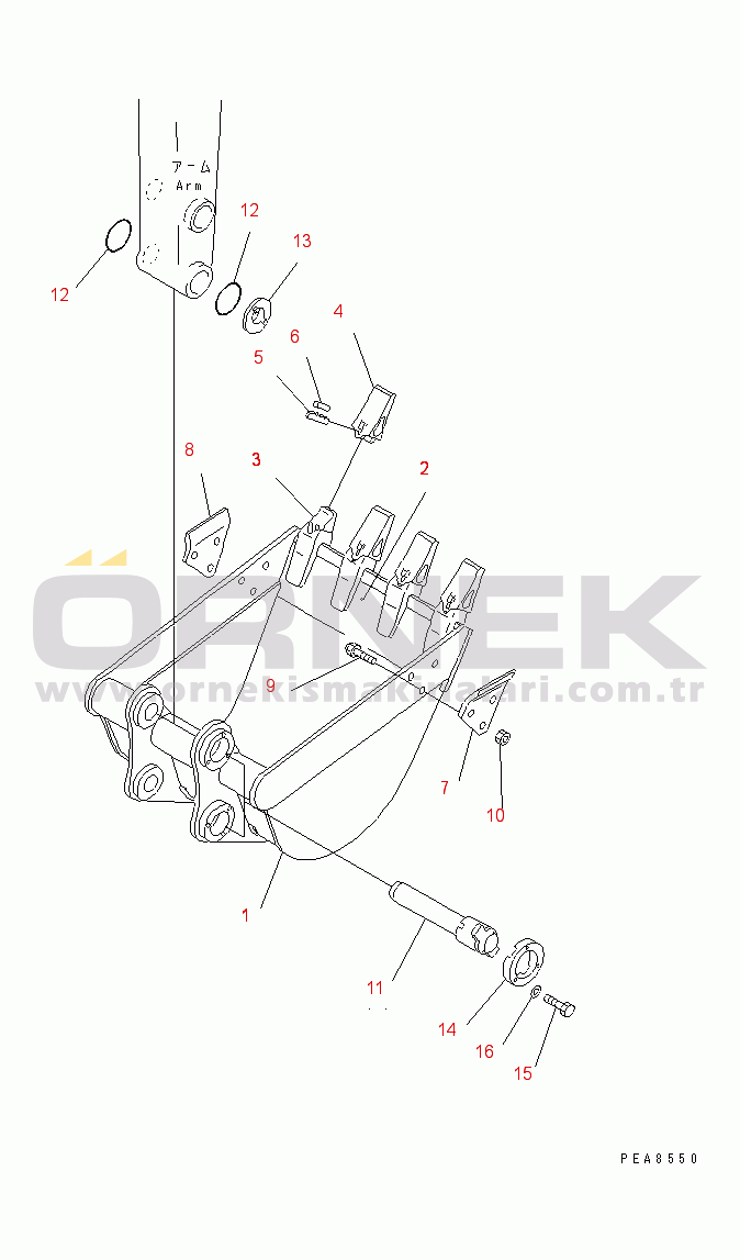 Komatsu PC40FR-1 S/N 10001-UP BUCKET (VERTICAL PIN TYPE¤ WITH ADJUSTER)(#11001-)