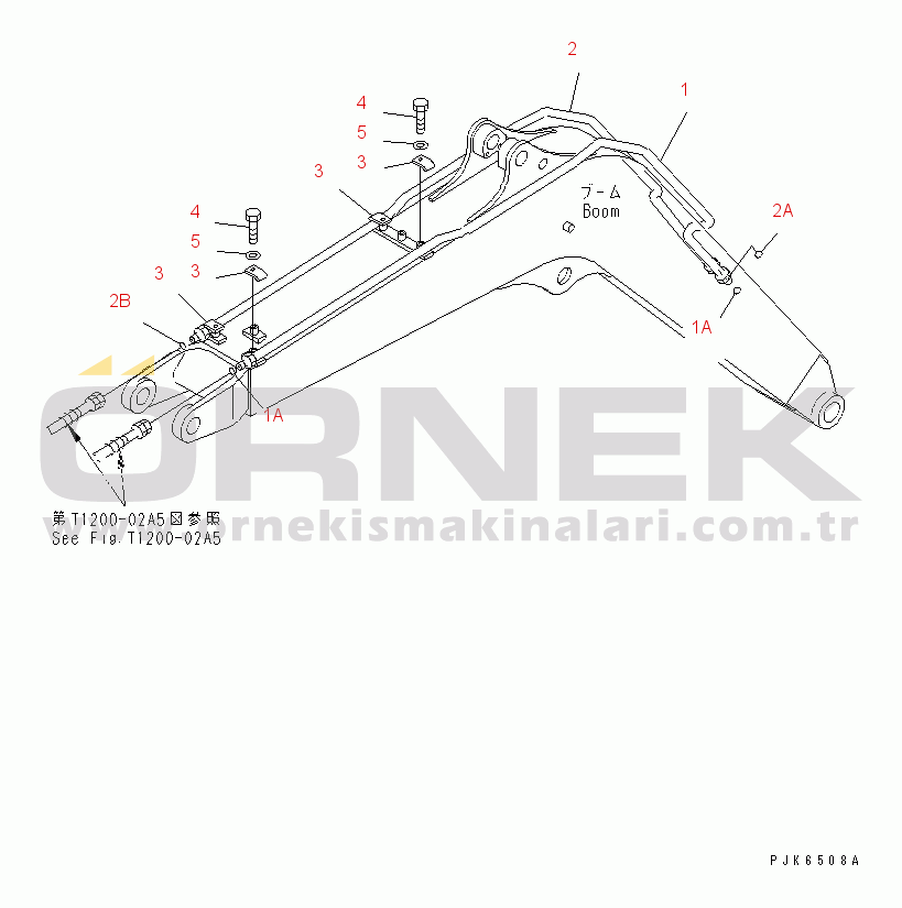 Komatsu PC40MR-1 S/N 1001-UP BOOM (BOOM LINE) (FOR ATTACHIMENT) (EXCEPT JAPAN)