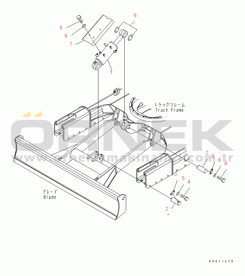 Komatsu PC40MR-2 S/N 8001-UP (Avustralya İçin) BLADE LIFT CYLINDER AND COVER