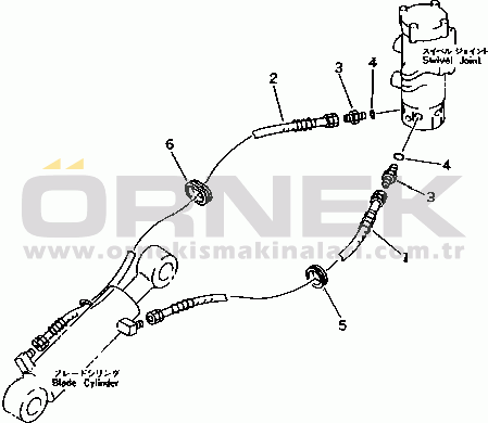 Komatsu PC40R-7 S/N 18001-UP HYDRAULIC PIPING (BLADE CYLINDER LINE) (LOWER)
