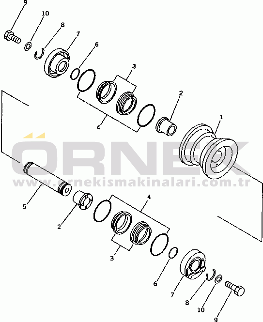 Komatsu PC40R-7 S/N 18001-UP TRACK ROLLER (FOR STEEL SHOE)(#18001-24521)