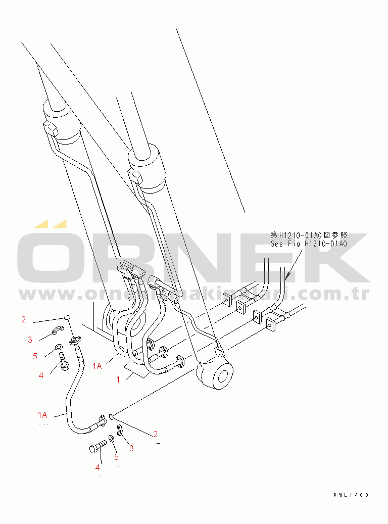 Komatsu PC450-6 S/N 10001-UP (Overseas Version) BOOM LINE (VALVE BOOM HOSE)