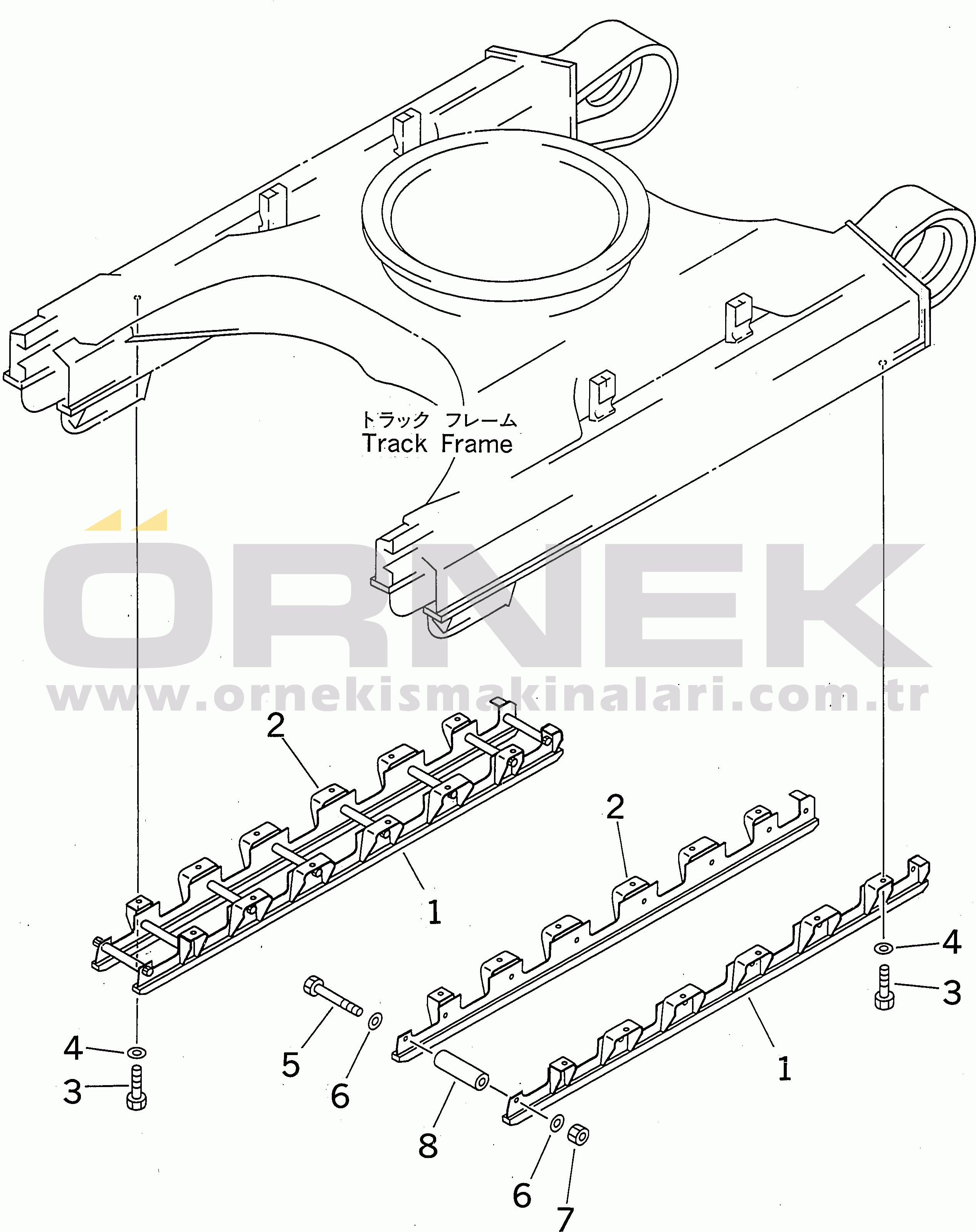 Komatsu PC450-6 S/N 10001-UP (Overseas Version) FULL ROLLER GUARD(#10001-12122)