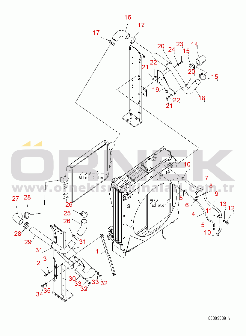 Komatsu PC450-7E0 S/N 30001-UP (ecot3) COOLING (AFTER COOLER PIPING)(#65365-)