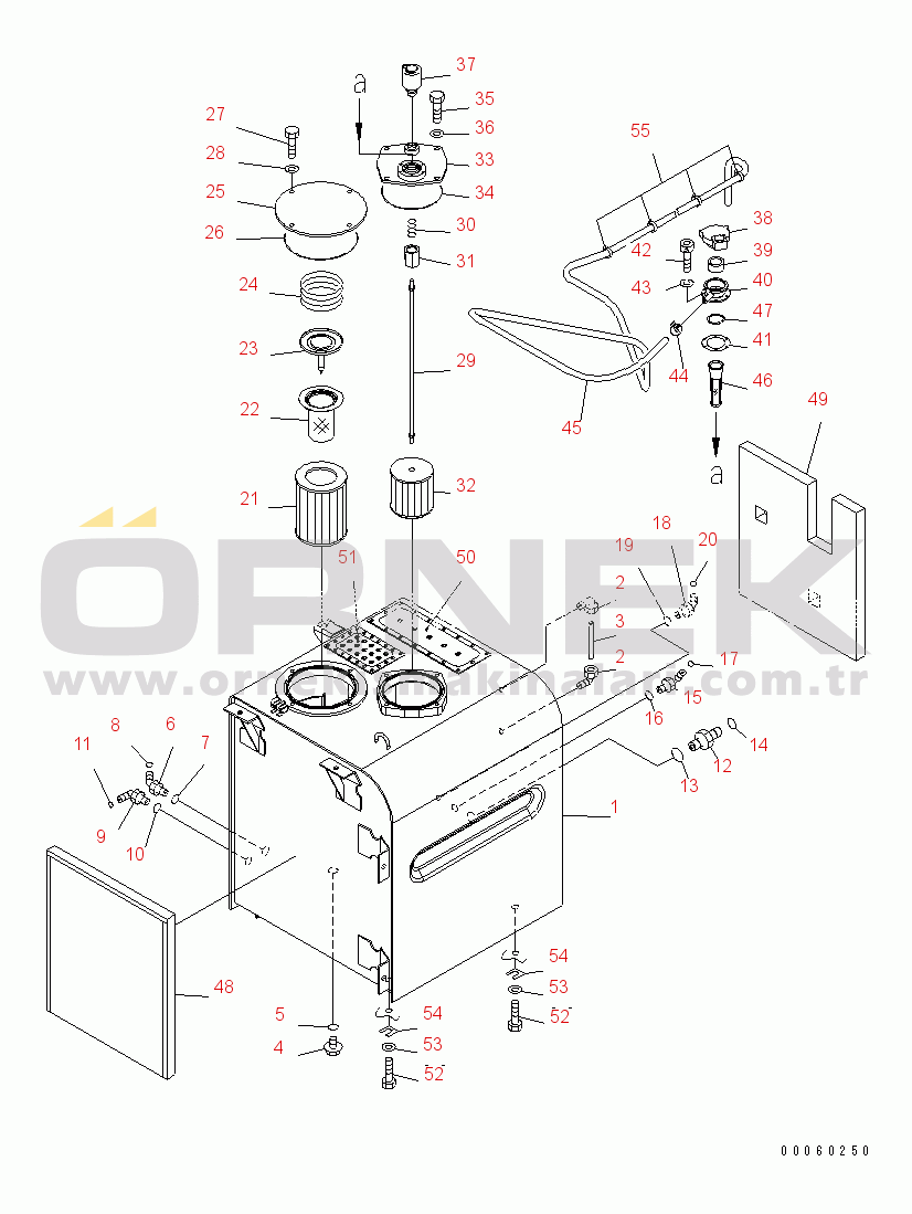 Komatsu PC450-7E0 S/N 30001-UP (ecot3) HYDRAULIC TANK(#30028-)