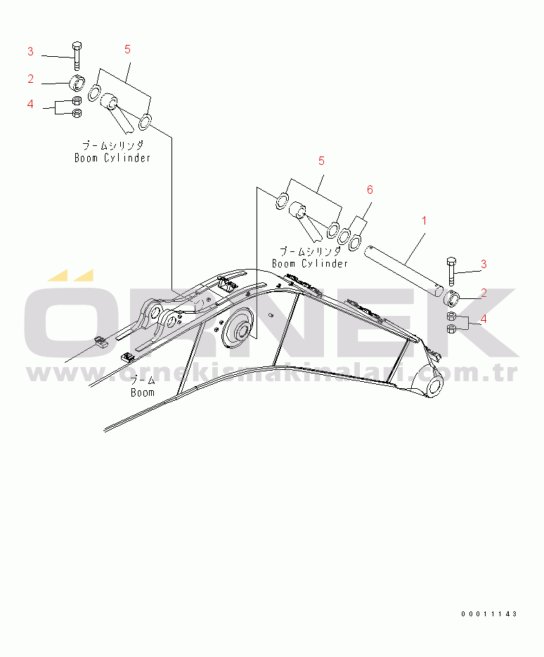 Komatsu PC450-7E0 S/N 30001-UP (ecot3) B00M CYLINDER TOP PIN