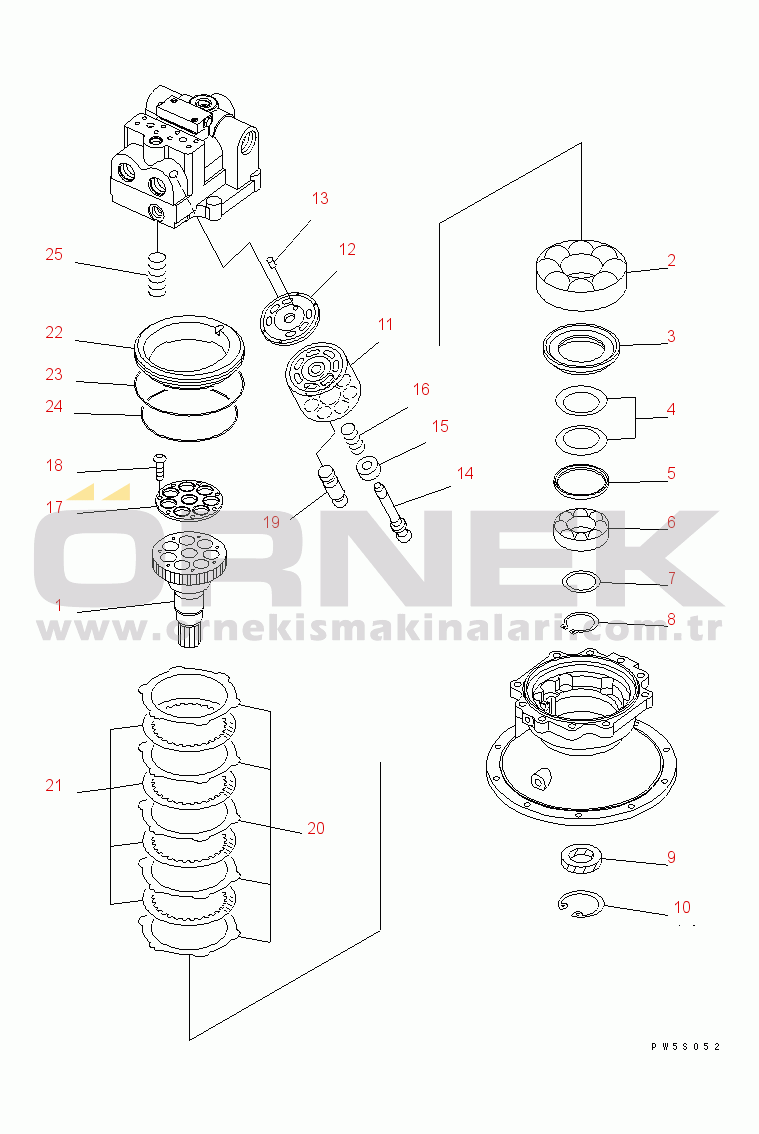 Komatsu PC450-7K-E0 S/N K45001-UP SWING MOTOR (2/3)