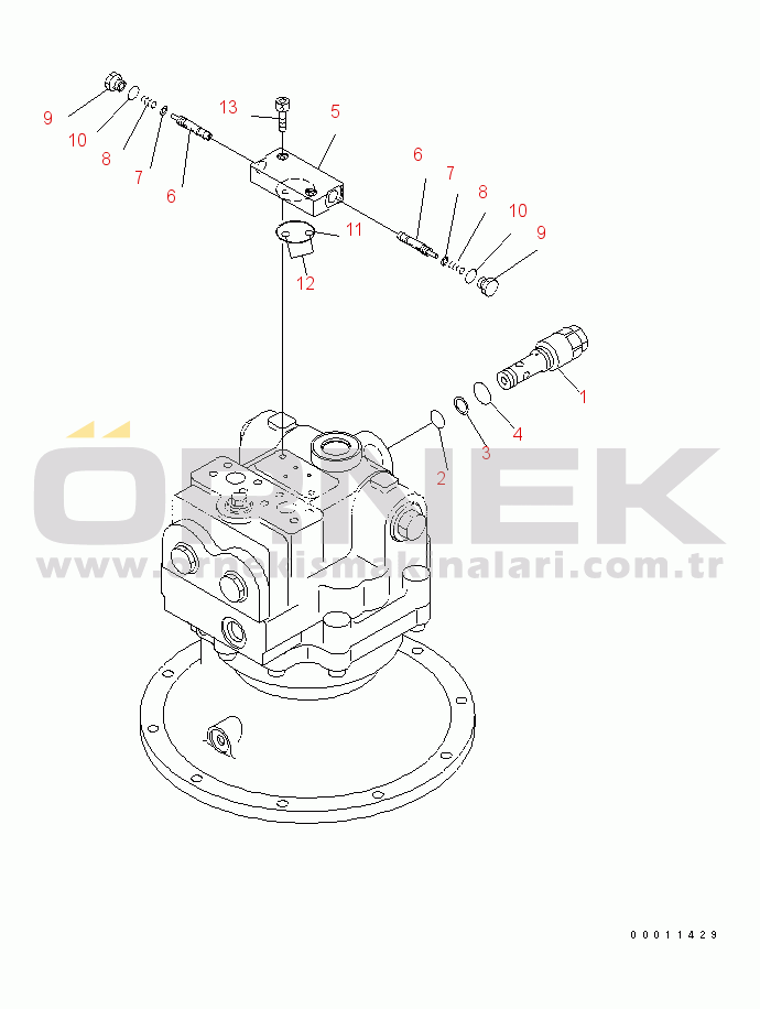 Komatsu PC450-7K-E0 S/N K45001-UP SWING MOTOR (3/3)