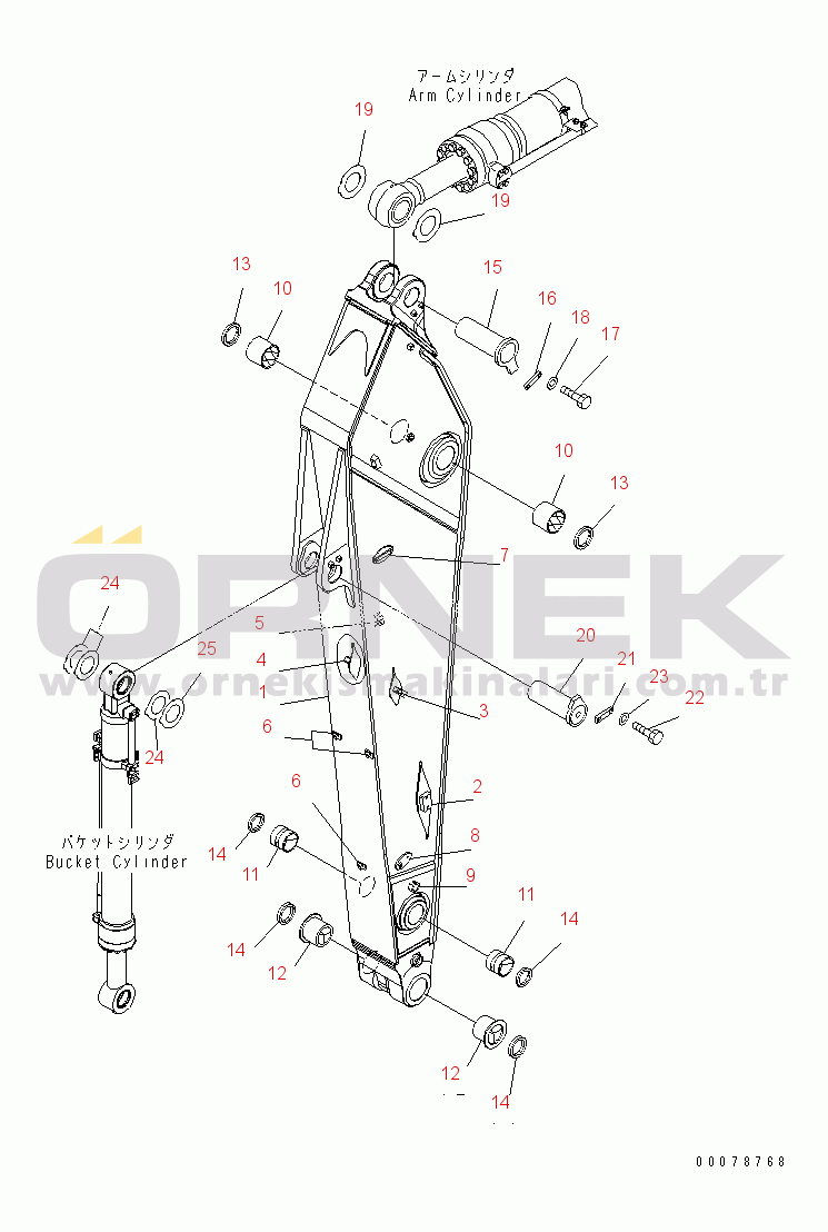 Komatsu PC450-8 S/N K50001-UP ARM (3.4M ARM) (1 ATTACHMENT) (#K50350-)