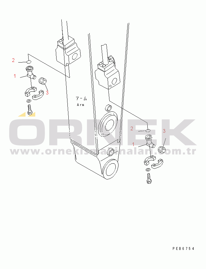 Komatsu PC450-6 S/N 10001-UP (SAA6D125E-2 (Emission) Eng. Installed) BREAKER ADAPTER (FOR OKADA)
