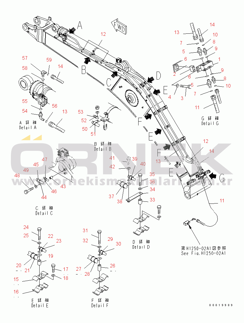 Komatsu PC450-7K S/N K40001-UP BUSRT VALVE LINE (BOOM AND ARM) (ARM CYLINDER SIDE)