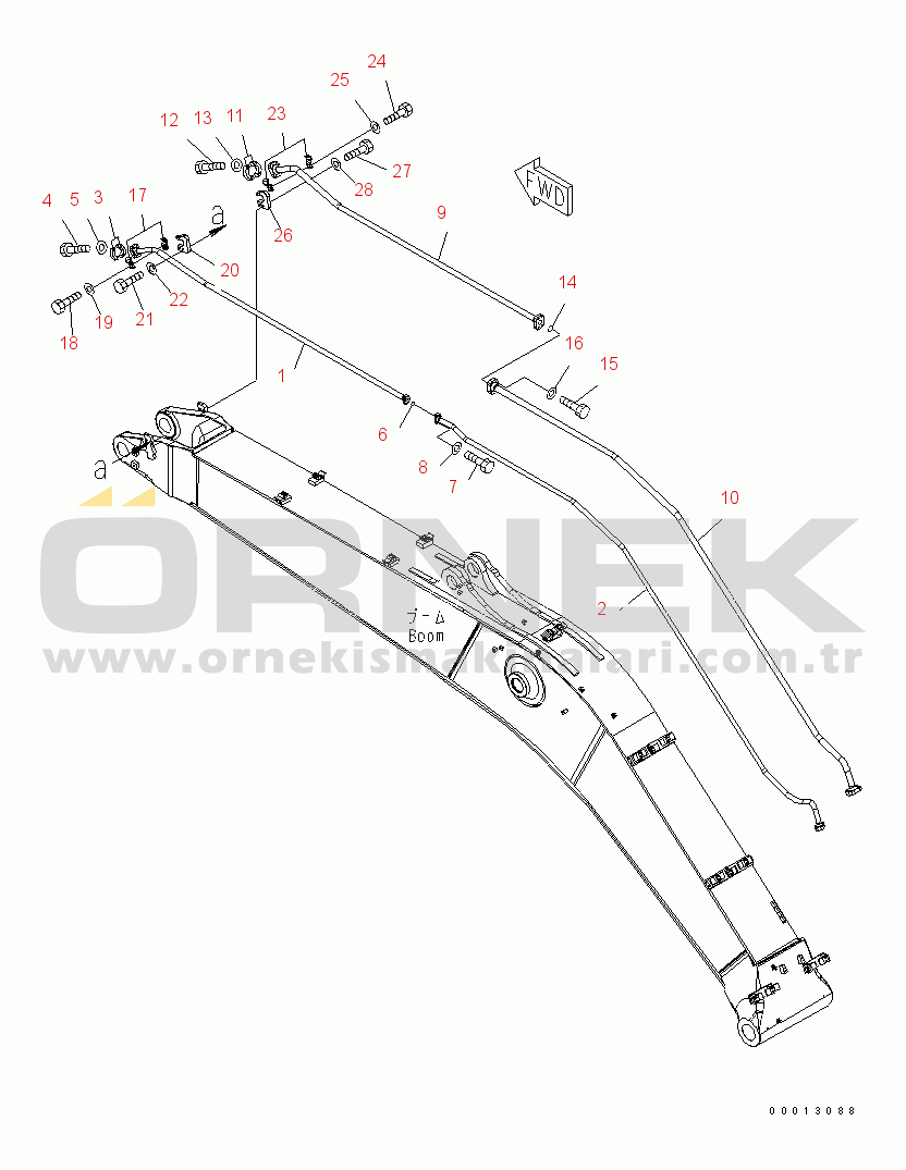 Komatsu PC450-7K S/N K40001-UP ADDITIONAL LINE (PIPING) (1 ATT)