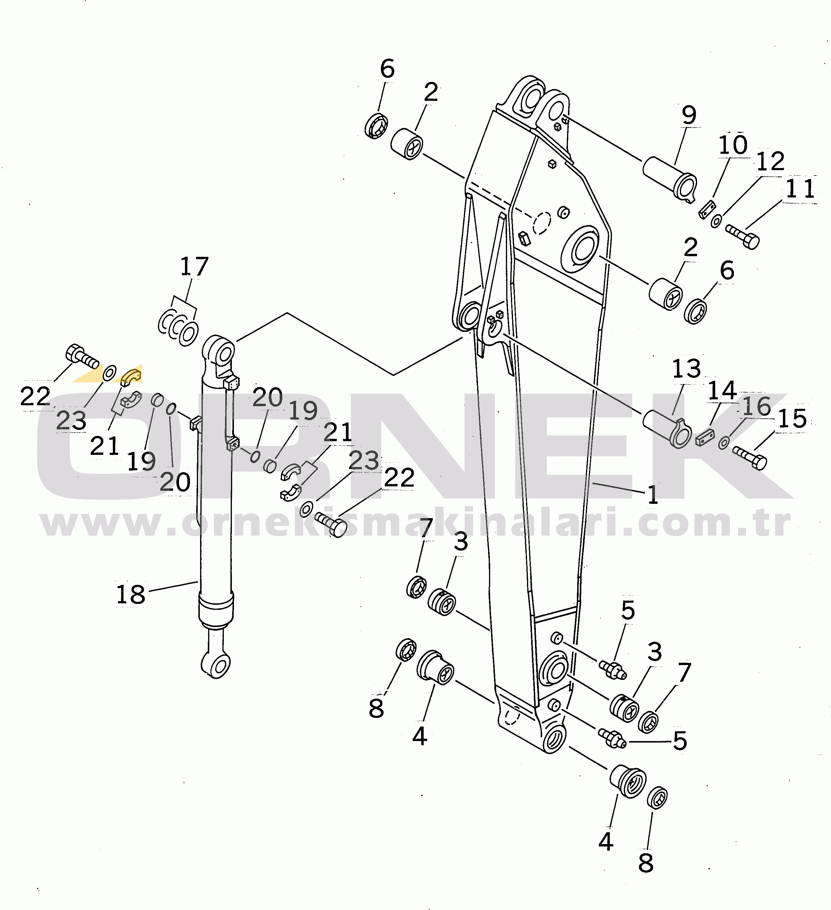 Komatsu PC450LC-6 S/N 10001-UP ARM (3.4M) (ARM AND BUCKET CYLINDER) (FOR COMPONENT)(#12748-)