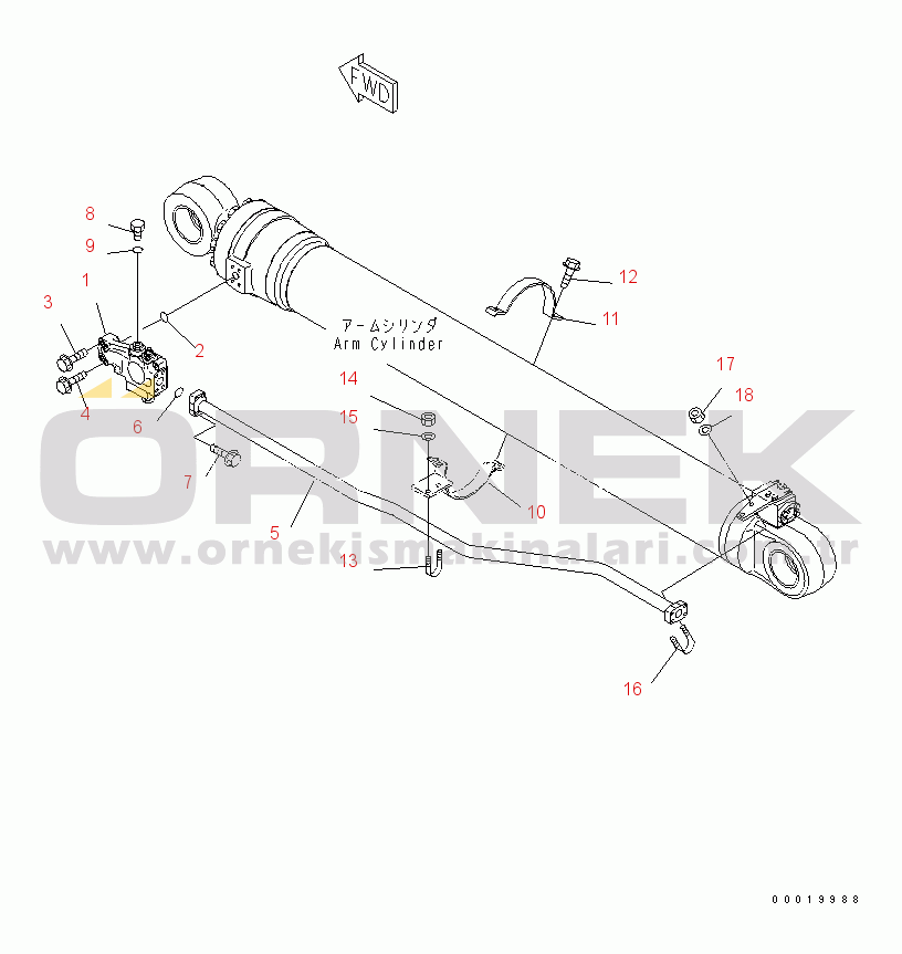 Komatsu PC450LC-7K-E0 S/N K45001-UP BURST VALVE LINE (BOOM AND ARM) (ARM BURST VALVE)