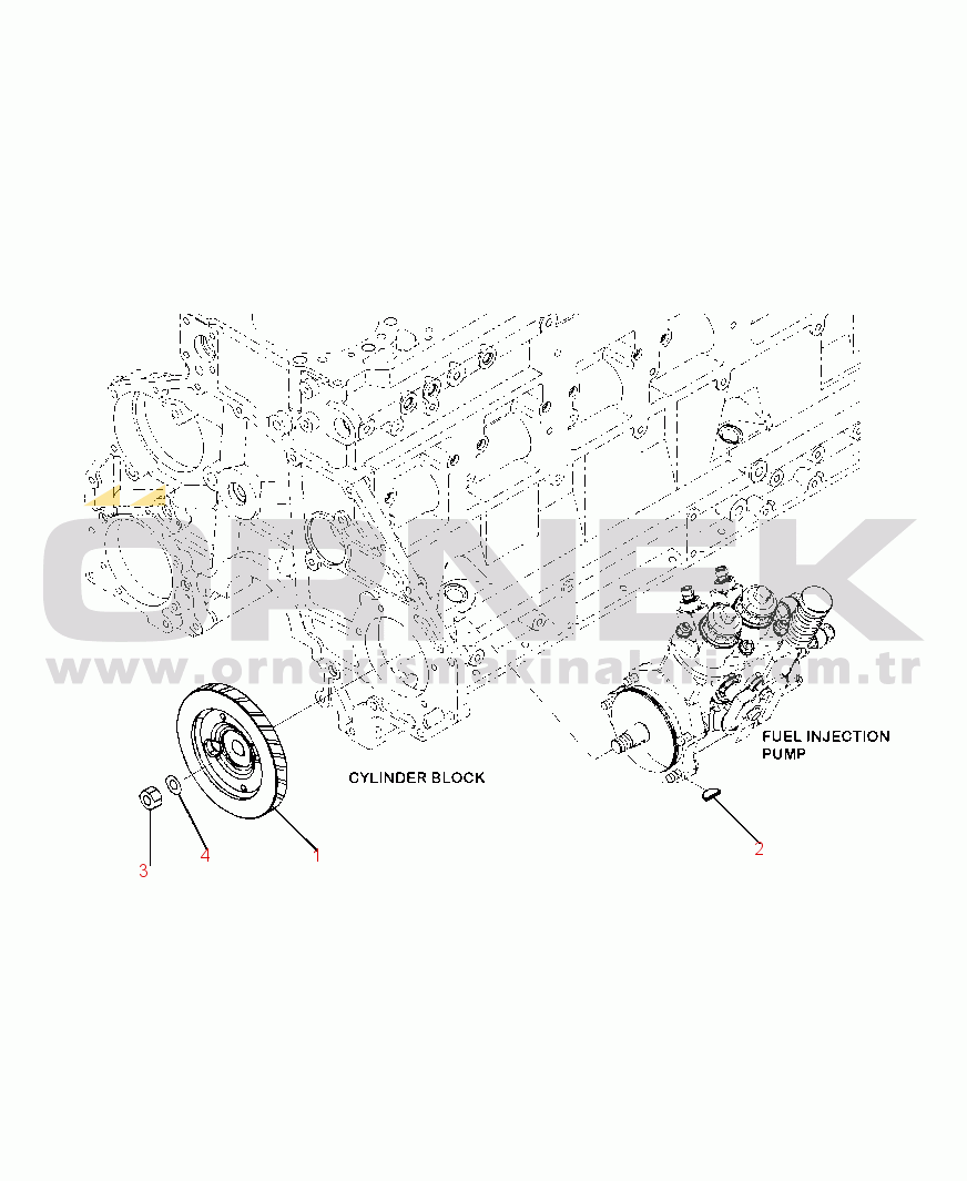 Komatsu PC450LC-8 S/N A10001-UP A4080-A3C9 FUEL SUPPLY PUMP DRIVE