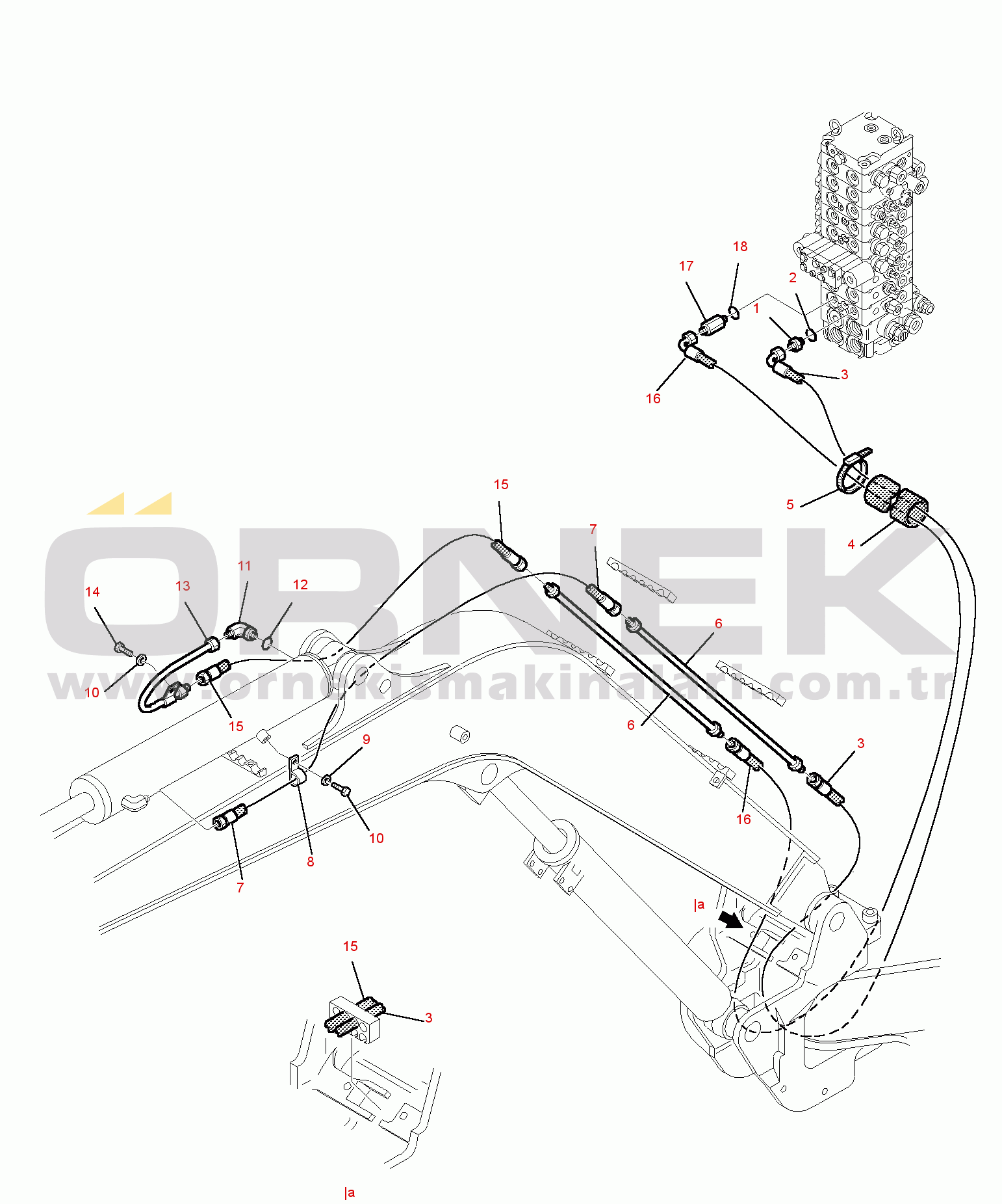 Komatsu PC45R-8 S/N DELUXE F21251-UP HYDRAULIC PIPING (ARM CYLINDER LINE)