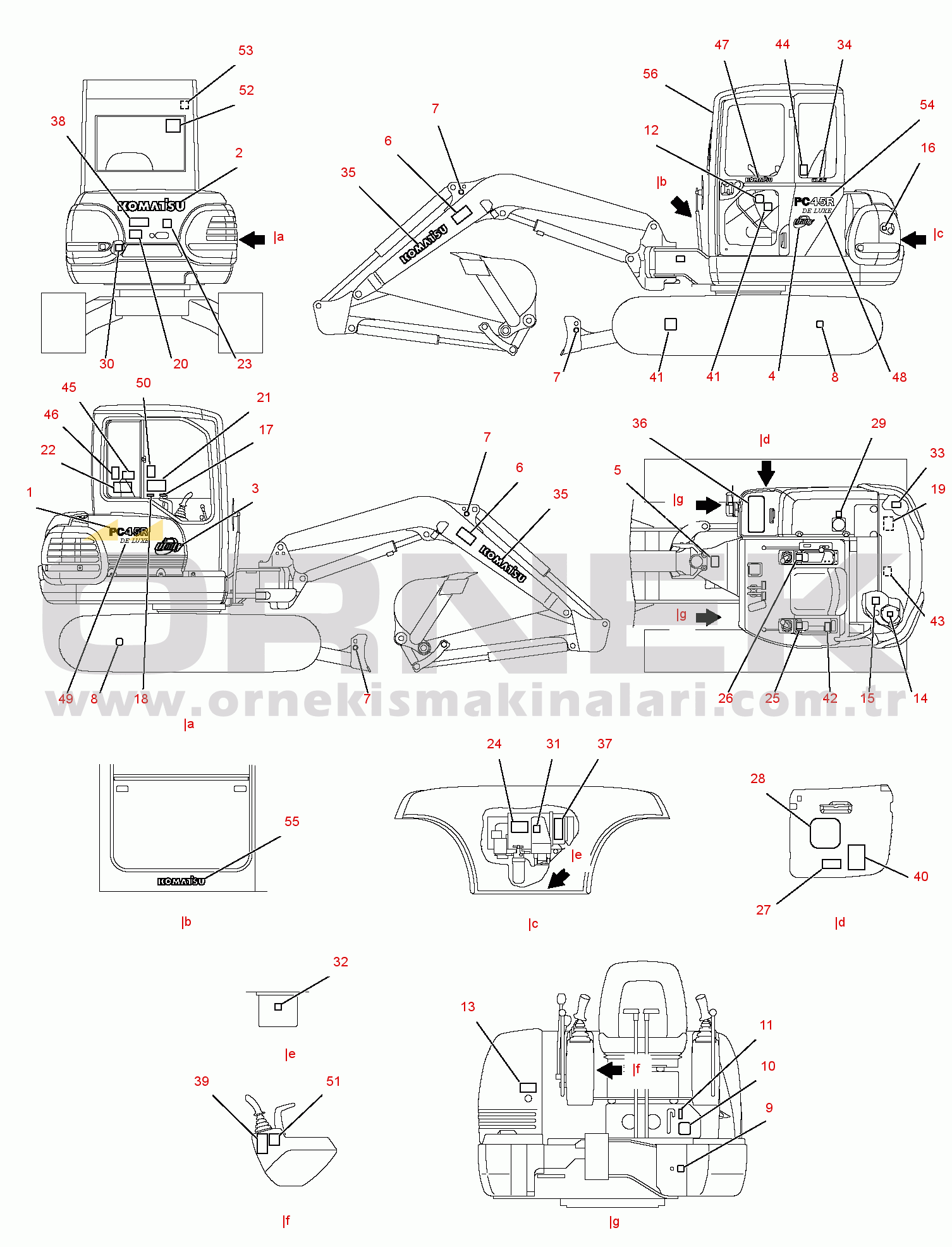 Komatsu PC45R-8 S/N DELUXE F21251-UP MARK PLATE (CABIN)