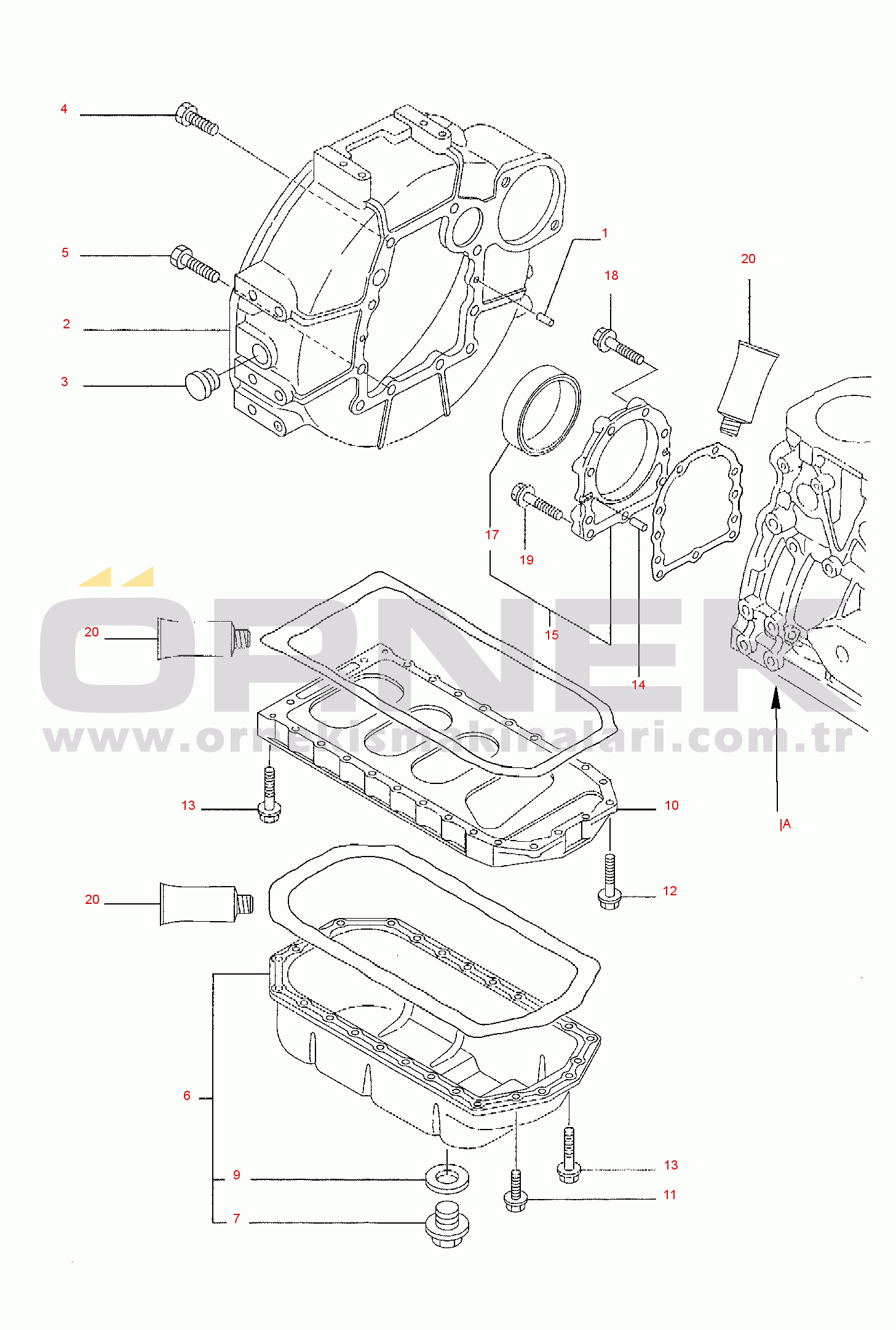 Komatsu PC45R-8 S/N DELUXE F20666-UP FLYWHEEL - LUBRICATING OIL SUMP