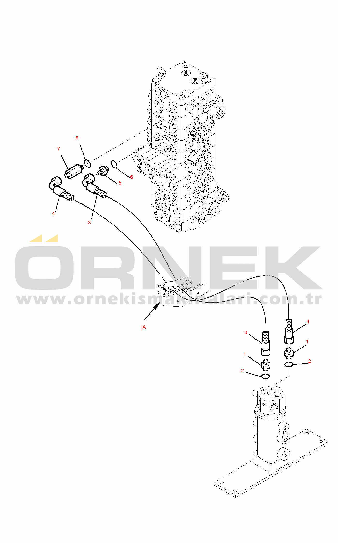 Komatsu PC45R-8 S/N DELUXE F20666-UP HYDRAULIC PIPING (BLADE LINE) (UPPER)