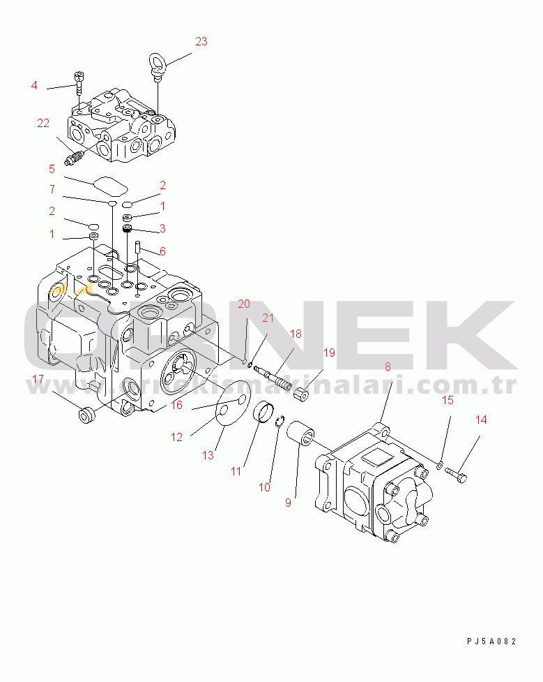 Komatsu PC50MR-2 S/N 5001-UP (Avustralya İçin) MAIN PUMP (5/5) (FOR AIR CONDITIONER)