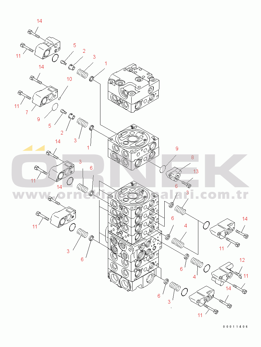 Komatsu PC50MR-2 S/N 5001-UP (Avustralya İçin) MAIN VALVE (9-VALVE) (4/22)