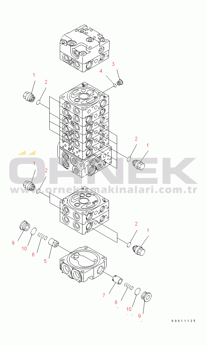 Komatsu PC50MR-2 S/N 5001-UP (Avustralya İçin) MAIN VALVE (9-VALVE) (12/22)